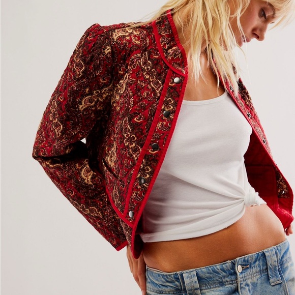 Free People Jackets & Blazers - NWT Free People Quilted Paisley Blazer